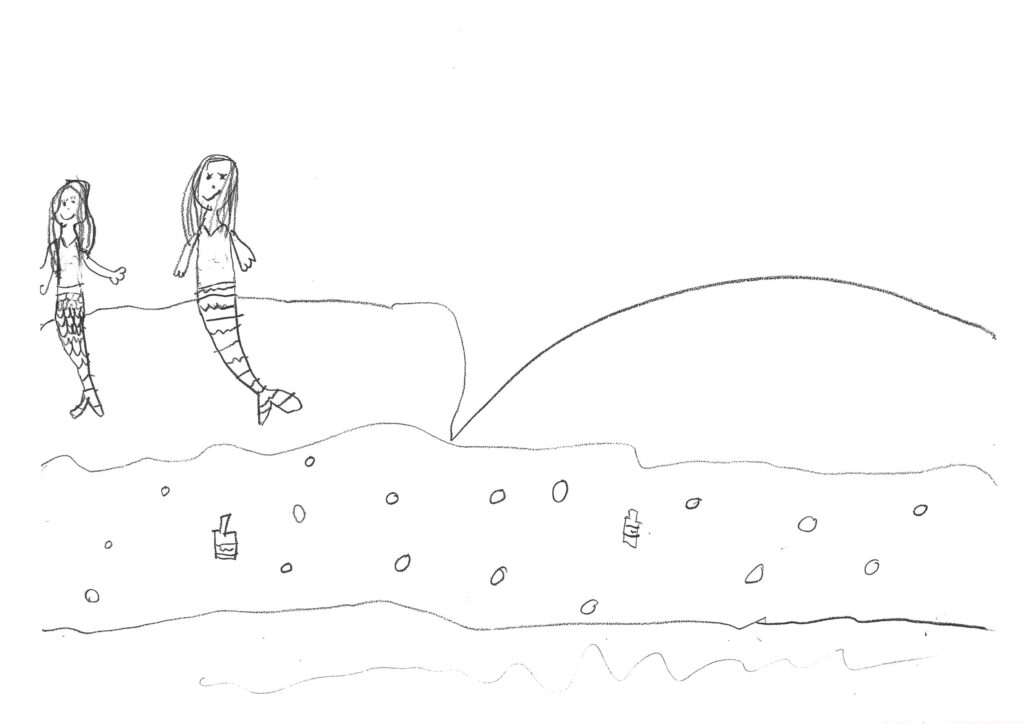 Eigg in 2123: the sea is still full of plastic bottles and bottle tops, and there are mermaids.